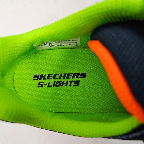 Skechers S-Lights Flex-Glow Elite Vorlo Navy/Multi NIB Kids' Size 3 - Picture 13 of 13